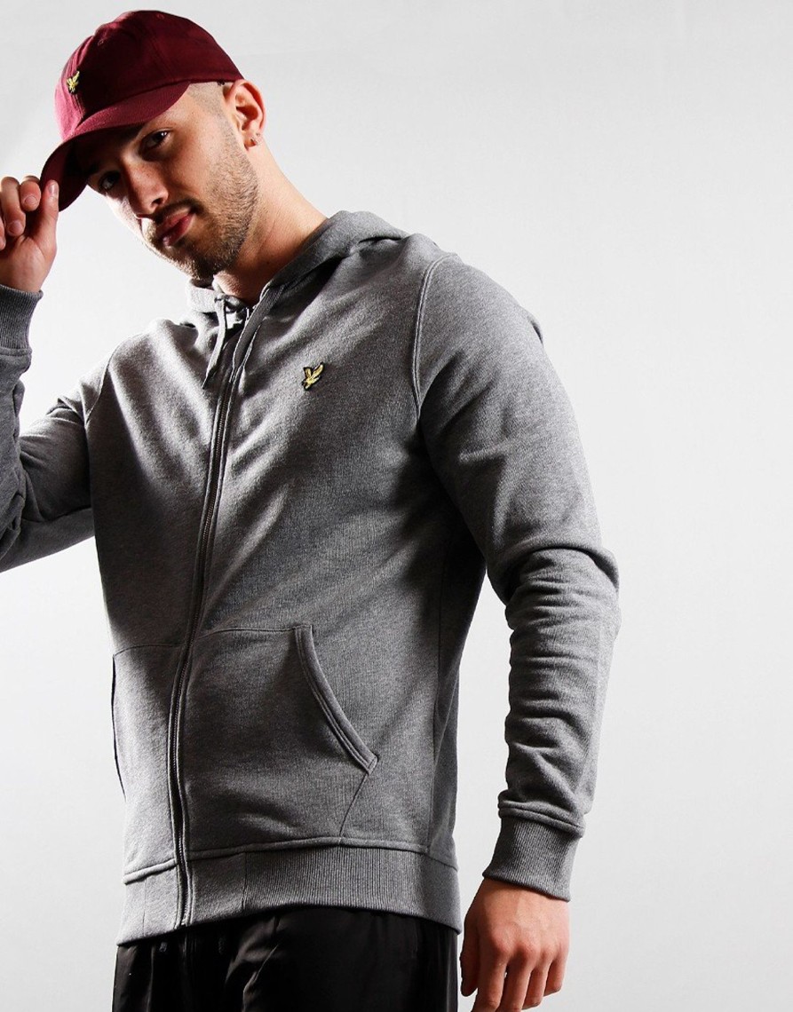 Clothing Lyle & Scott Sweats | Lyle & Scott Zip Hoodie Sweat Mid Grey Marl (Xs)