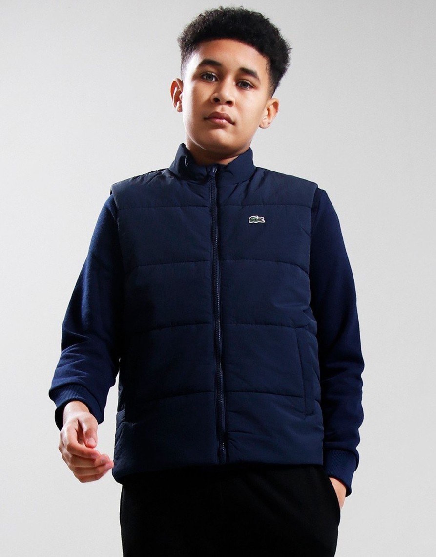 Clothing Lacoste Kids Gilets | Lacoste Kids Puffer Gilet Navy Blue (4Yr)