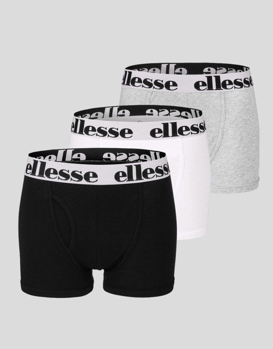 Accessories Ellesse | Ellesse Hali Fashion 3 Pack Boxers Black/Grey/White (S)