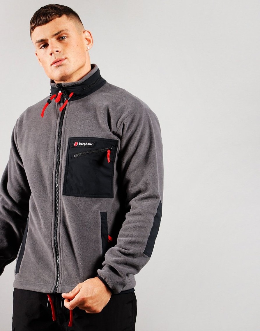 Clothing Berghaus Sweats | Berghaus Ascent 91 Fleece Jacket Grey/Black (S)