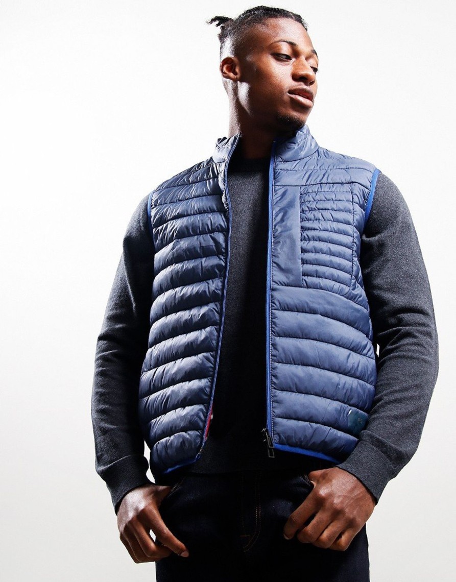 Clothing Paul Smith Gilets | Paul Smith Fibre Down Padded Gilet 43 Greyish Blue (M)