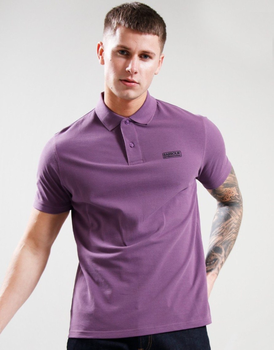 Clothing Barbour International Polo Shirts | Barbour International Essential Polo Shirt Purple (S)