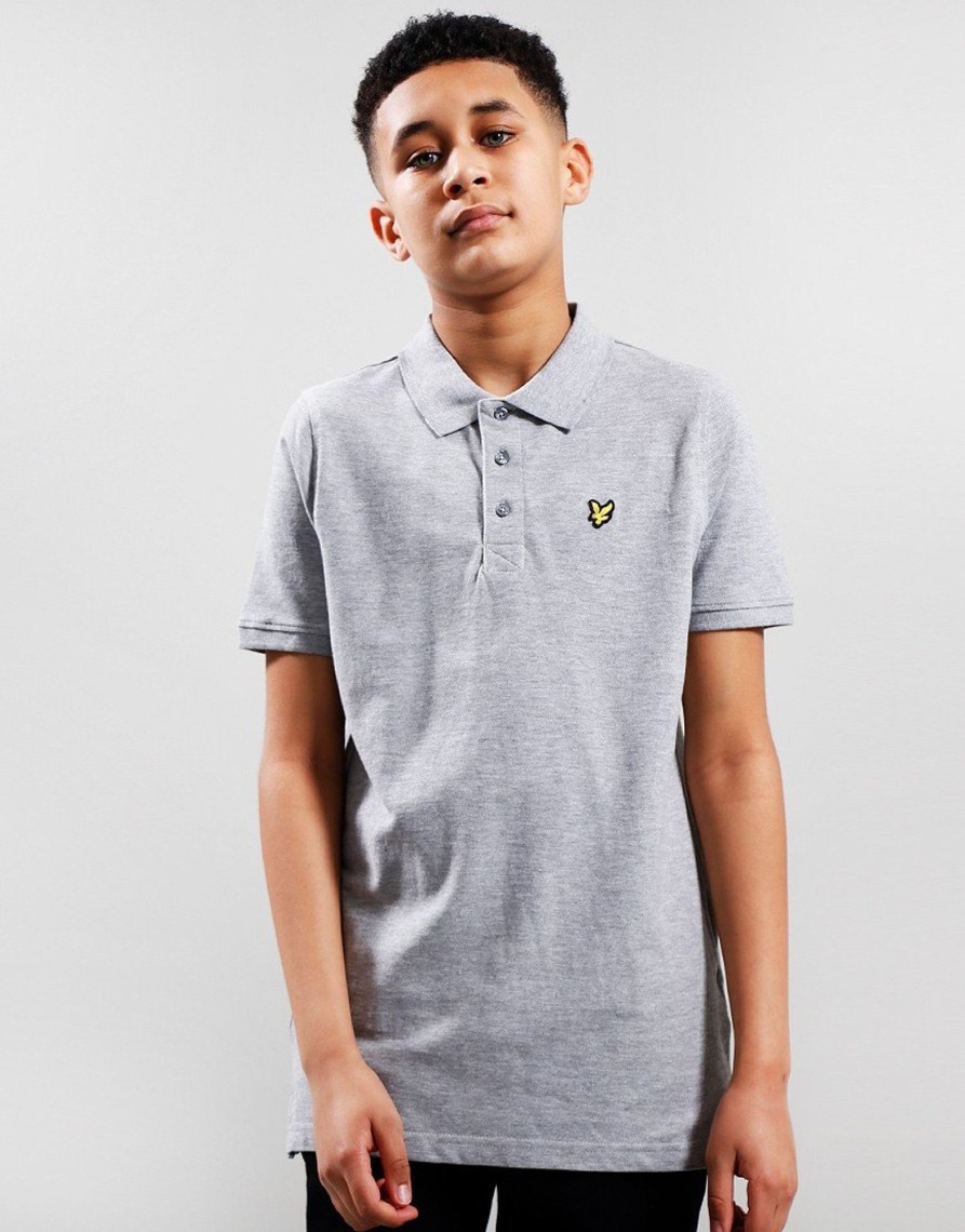 Clothing Lyle & Scott Junior Polo Shirts | Lyle & Scott Junior Classic Plain Polo Shirt Vintage Grey Heather (3/4Yr)