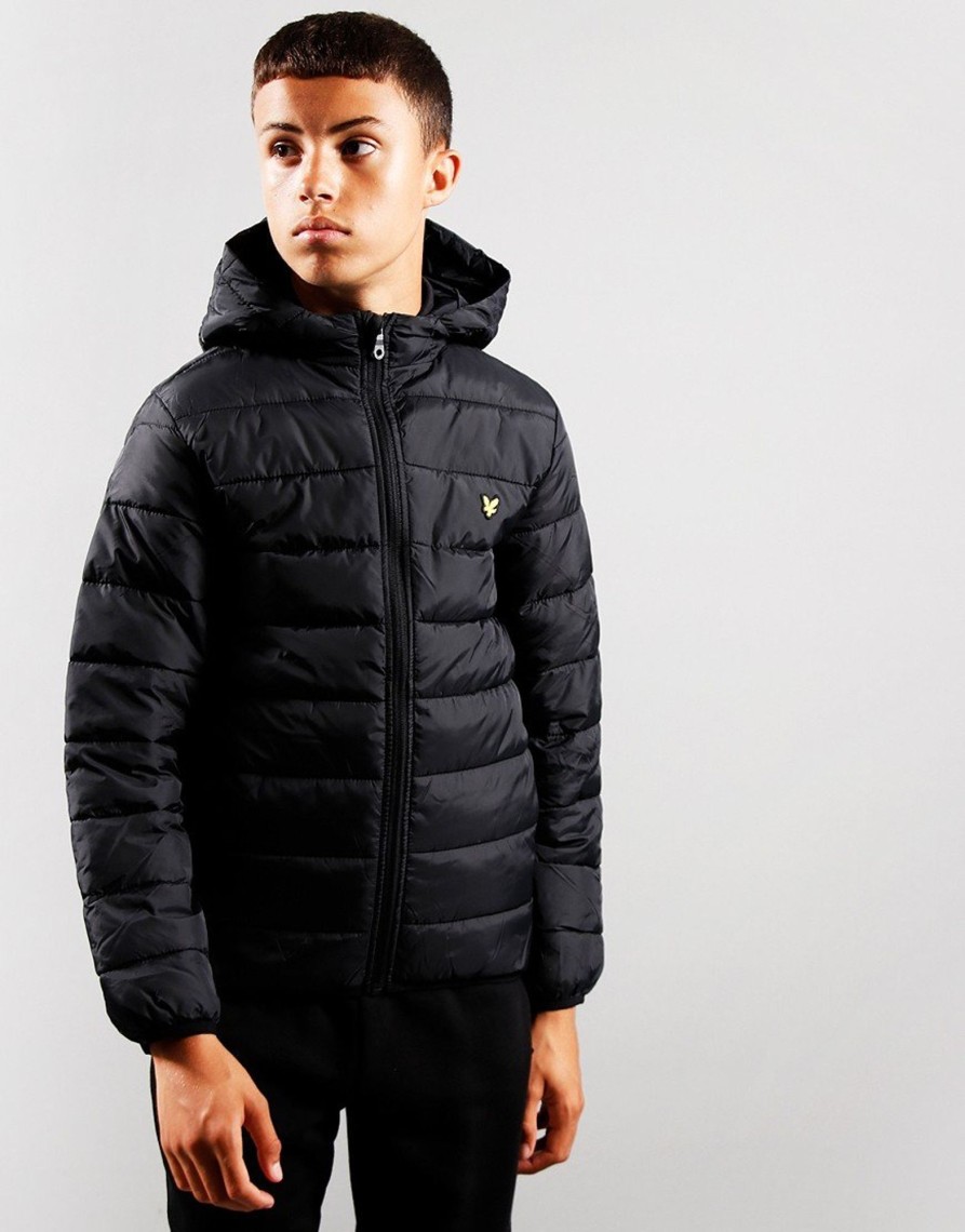 Clothing Lyle & Scott Junior Jackets & Coats | Lyle & Scott Junior Puffa Jacket Black (3/4Yr)