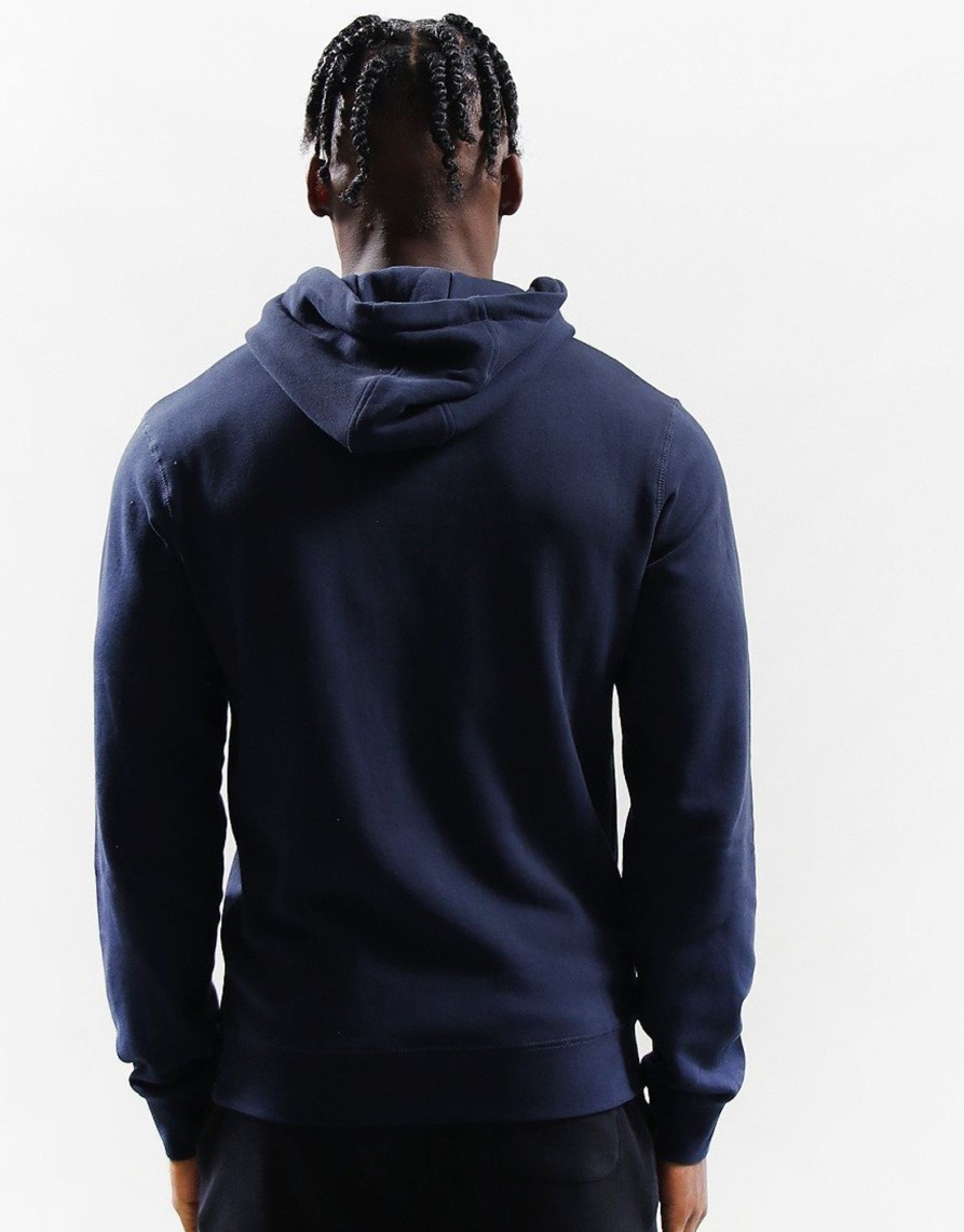 Clothing Aquascutum Sweats | Aquascutum Large Logo Hoodie Navy (S)