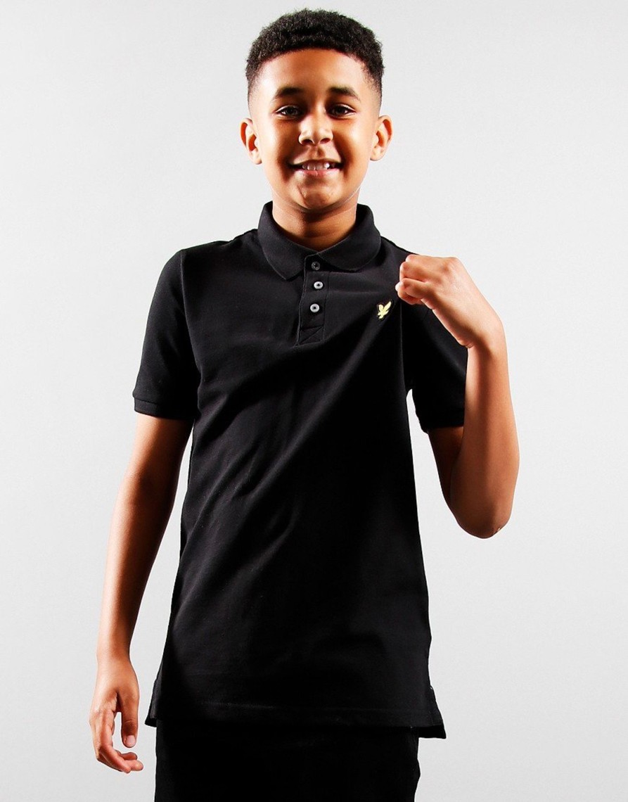 Clothing Lyle & Scott Junior Polo Shirts | Lyle & Scott Junior Classic Polo Shirt True Black (3/4Yr)