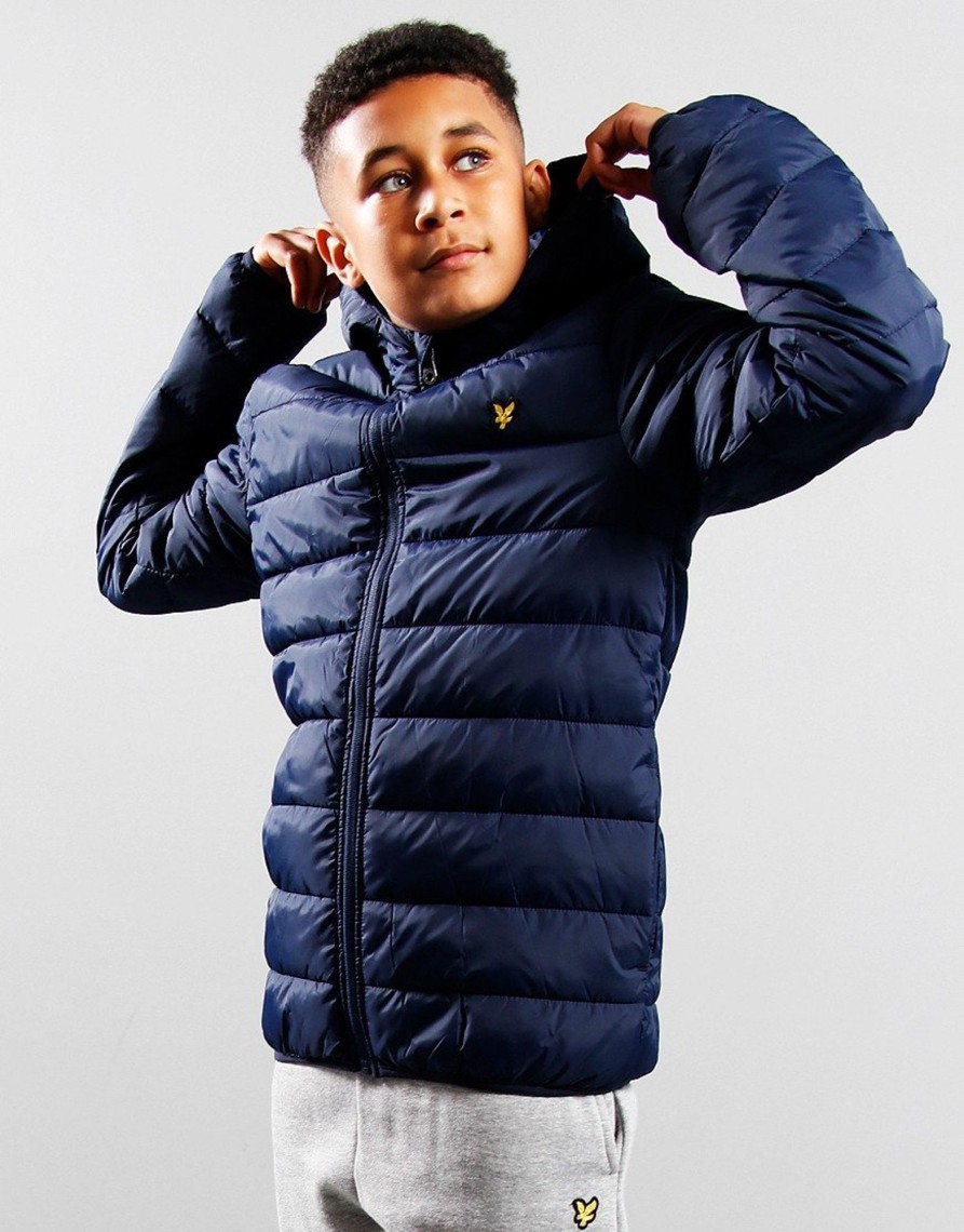 Clothing Lyle & Scott Junior Jackets & Coats | Lyle & Scott Junior Puffa Jacket Navy (3/4Yr)