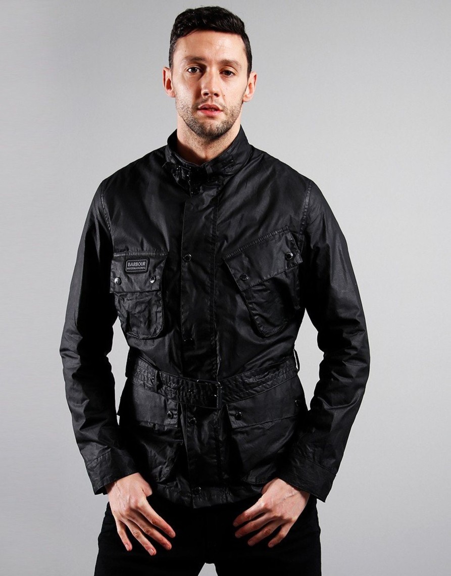 Clothing Barbour International Jackets & Coats | Barbour International Lightweight Sl International Wax Jacket Black (S)