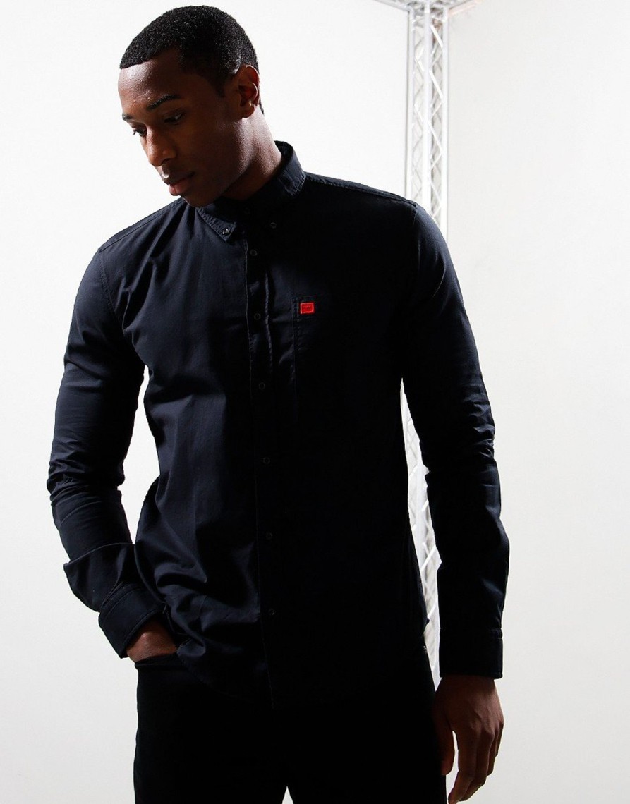 Clothing HUGO Shirts | Hugo Evito Long Sleeve Shirt Black (S)