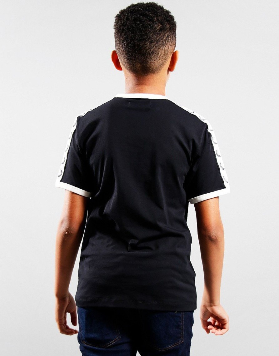 Clothing Fred Perry Kids T-Shirts | Fred Perry Kids Taped Ringer T-Shirt Black (5/6Yr)