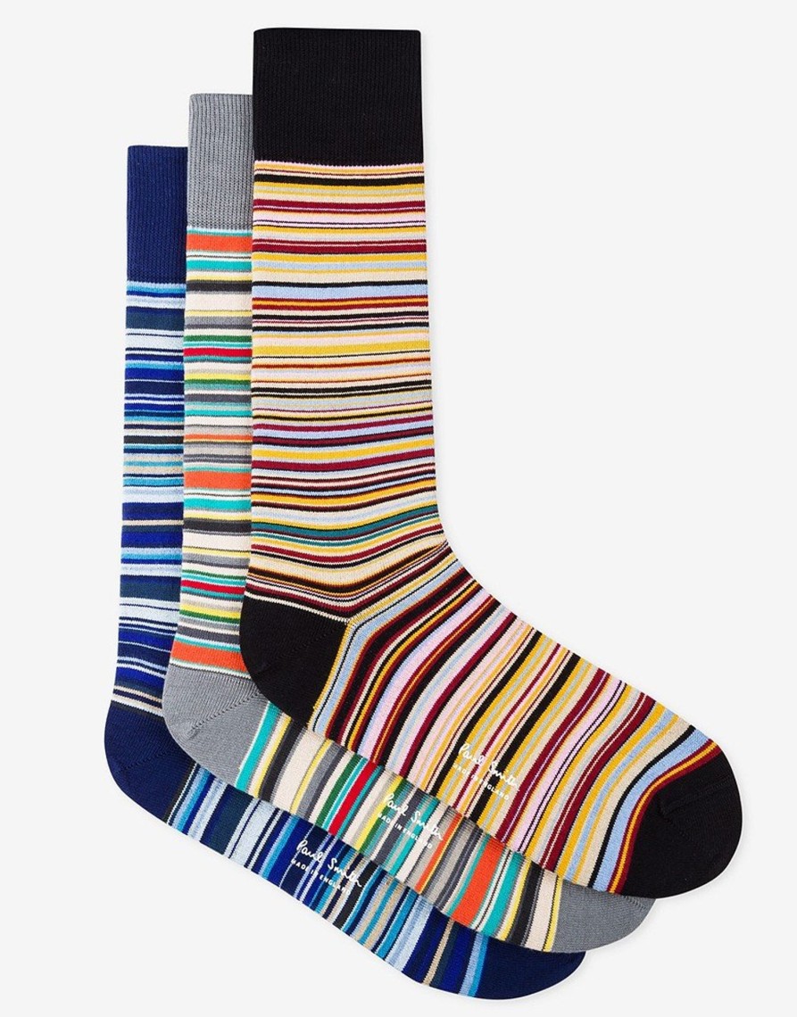 Accessories Paul Smith | Paul Smith 3 Pack Signature Socks 1A Mixed (O/S)