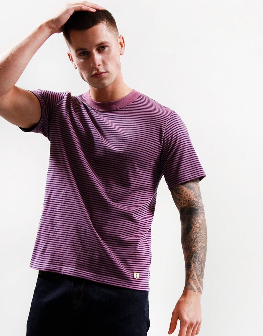 Clothing Armor Lux T-Shirts | Armor-Lux Stripe T-Shirt Purple/Marine (M)