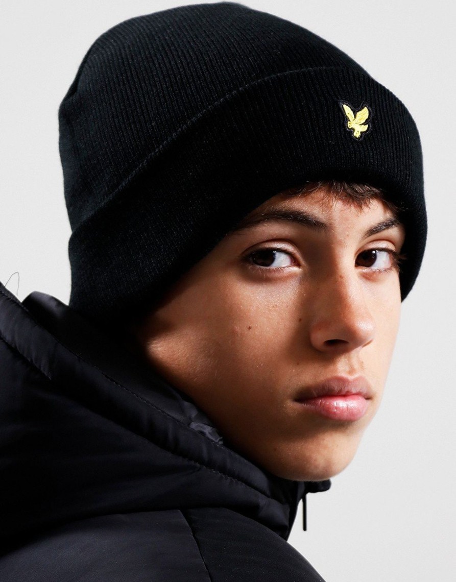 Accessories Lyle & Scott Junior | Lyle & Scott Junior Eagle Beanie Black (O/S)